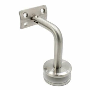 Stainless steel handrail bracket glass mounted
