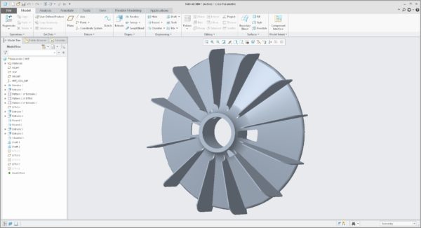 3D modelling of a fan for AC motor