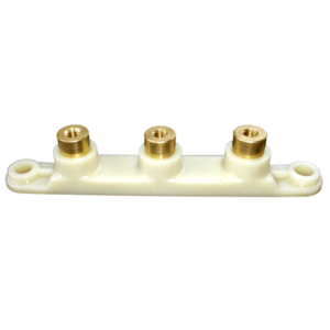 Overmolded brass inserts terminal block