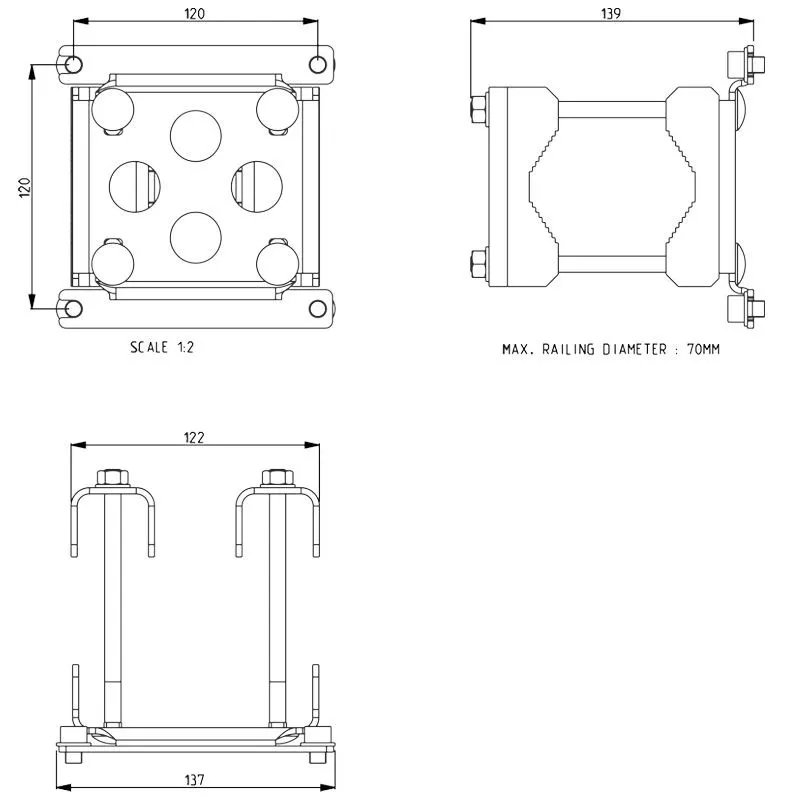 pole mounting kit for electronic enclosures dimensions